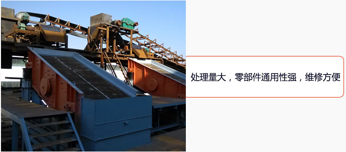圓振動篩處理量大，零部件通用性強，維修方便。