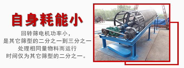 滾筒篩耗能小，使用壽命長，維修方便