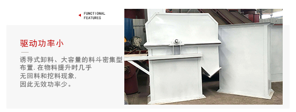 TD型斗式提升機(jī)驅(qū)動力小，無回料等特點(diǎn)展示圖。